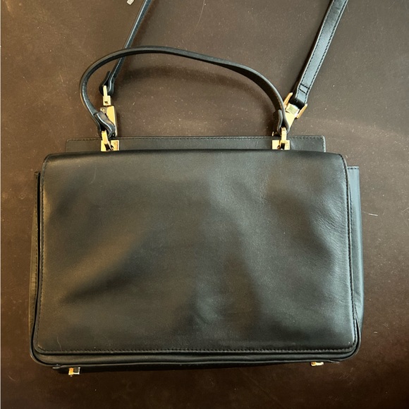 Luana Italy- mini satchel 100% leather purse in Ebony with brass hardware - Picture 13 of 15